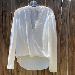 Veronica Beard silk cream colored Saanvi blouse.